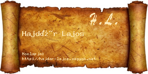 Hajdár Lajos névjegykártya